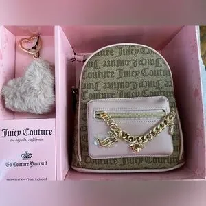 Juicy couture mini backpack chain wallet gift set Christmas Key charm box s-l400.jpg main image 2